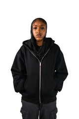 ARABIC STAR ZIP UP - BLACK ON BLACK