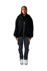 ARABIC STAR ZIP UP - BLACK ON BLACK