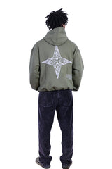 ARABIC STAR HOODIE - OLIVE