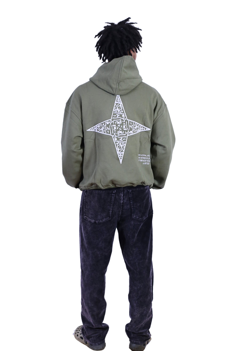 ARABIC STAR HOODIE - OLIVE