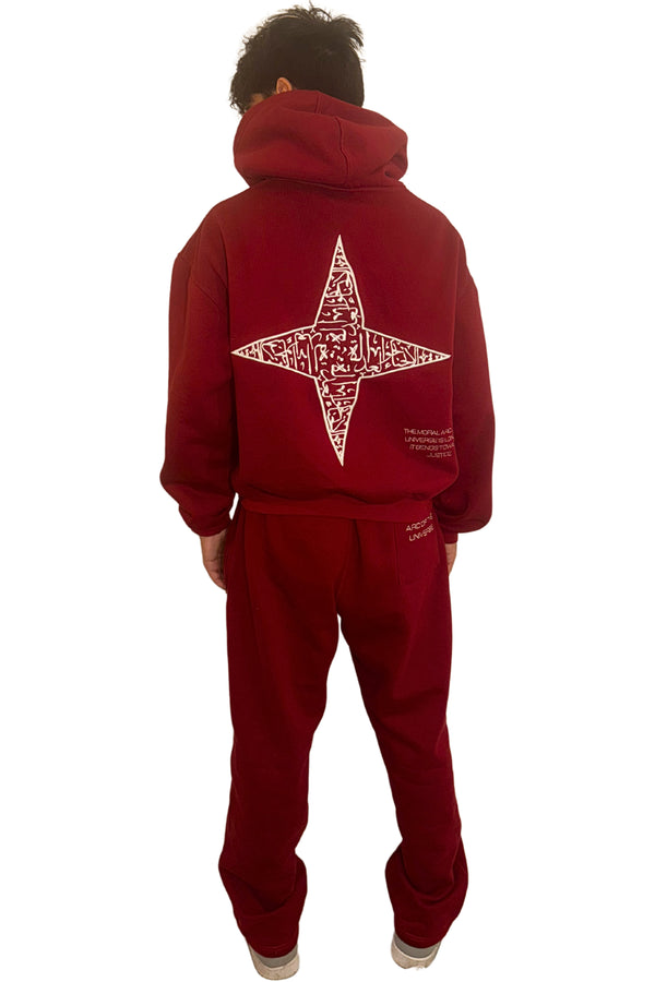 ARABIC STAR ZIP UP -  BURGANDY