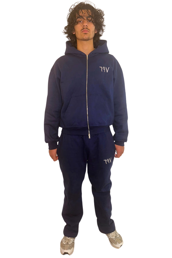 ARABIC STAR ZIP UP - NAVY BLUE