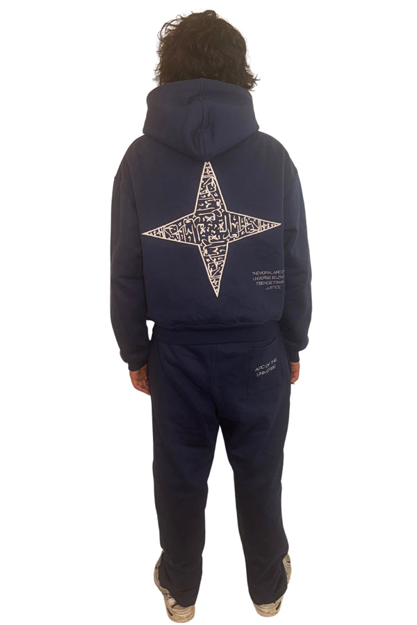 ARABIC STAR ZIP UP - NAVY BLUE