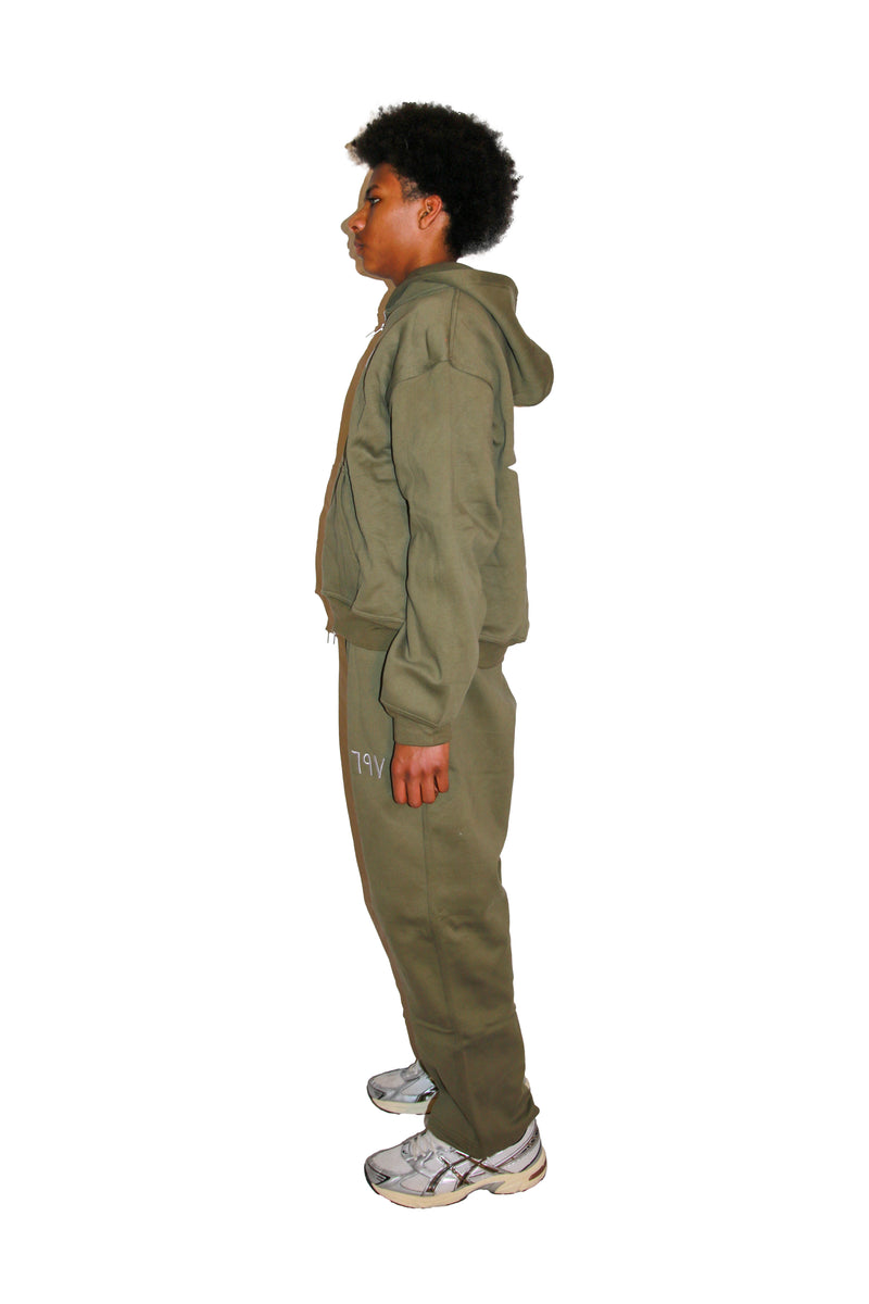 ARABIC STAR ZIP UP -  OLIVE
