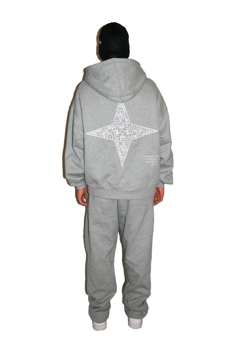 ARABIC STAR ZIP UP -  GRAY