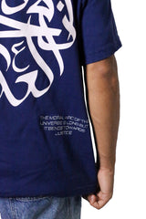 Arabic Circle Calligraphy Tee - Navy Blue