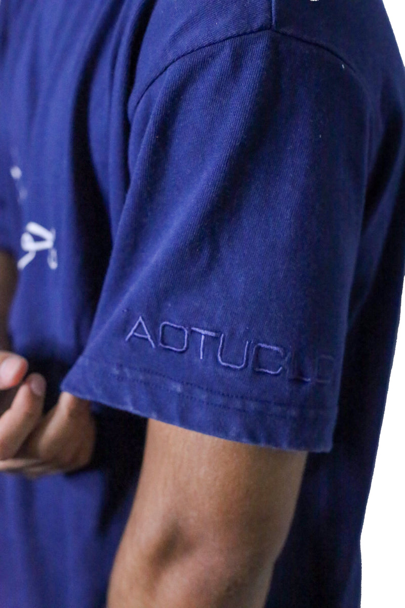 Arabic Circle Calligraphy Tee - Navy Blue