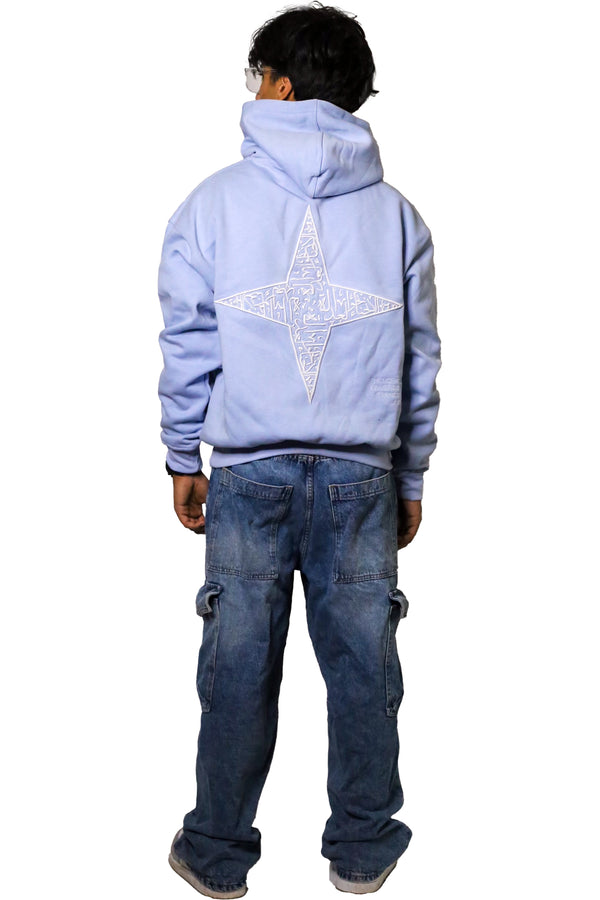 ARABIC STAR HOODIE - BABY BLUE