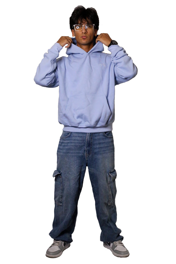 ARABIC STAR HOODIE - BABY BLUE