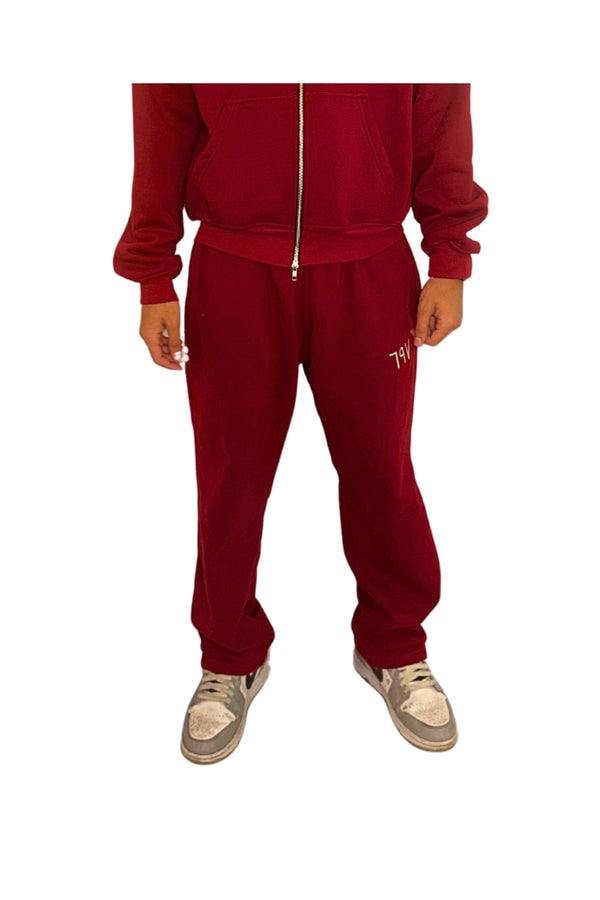 ARABIC STAR SWEATPANTS -  BURGANDY
