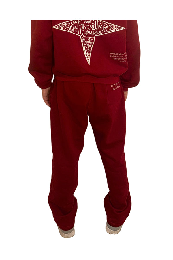 ARABIC STAR SWEATPANTS -  BURGANDY